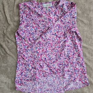 Coolibar Women's Vibrant Pink and Purple Floral Blouse